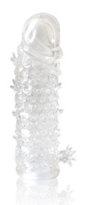 Закрытая прозрачная рельефная насадка Crystal sleeve - 13 см. - 0