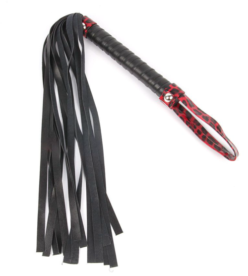 Черный флоггер с черно-красной ручкой Notabu - 49 см. - 0