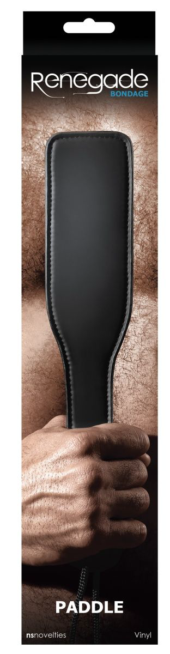 Черная плоская шлепалка Bondage Paddle - 31,7 см. - 1
