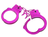 Ярко-розовые пластиковые наручники Блеск - 0
