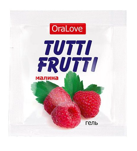 Пробник гель-смазки Tutti-frutti с малиновым вкусом - 4 гр. - 0