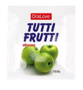 Пробник гель-смазки Tutti-frutti с яблочным вкусом - 4 гр. - 0