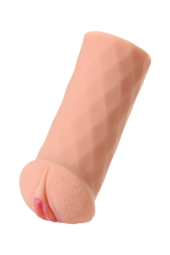 Телесный мастурбатор-вагина ELEGANCE с ромбами по поверхности - 1