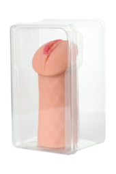 Телесный мастурбатор-вагина ELEGANCE с ромбами по поверхности - 5