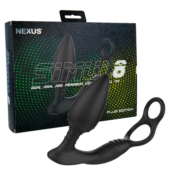 Черная анальная пробка NEXUS SIMUL8 Plug Edition с фиксацией на теле кольцами - 1