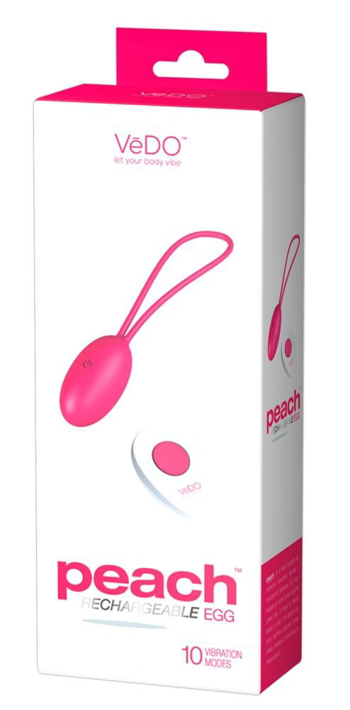 Розовое виброяйцо VeDO Peach с пультом ДУ - 2