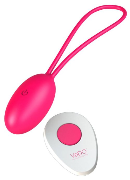 Розовое виброяйцо VeDO Peach с пультом ДУ - 0