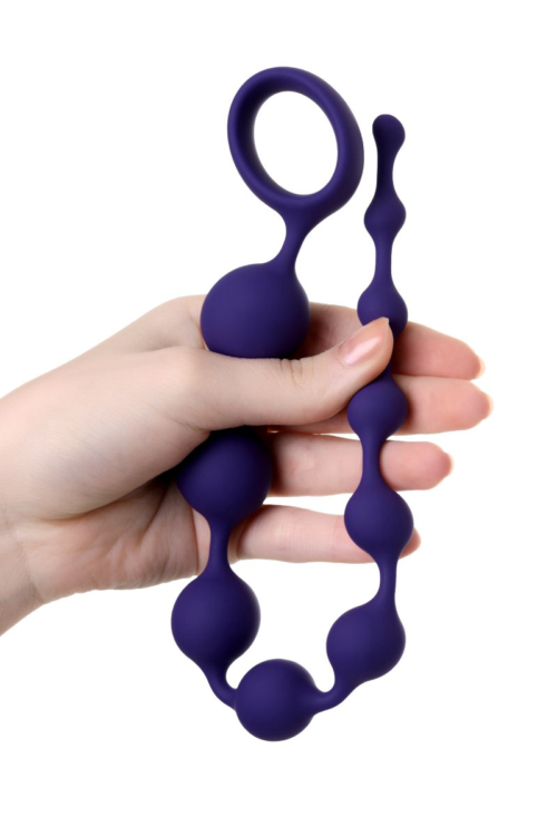 Фиолетовая силиконовая анальная цепочка Grape - 35 см. - 2