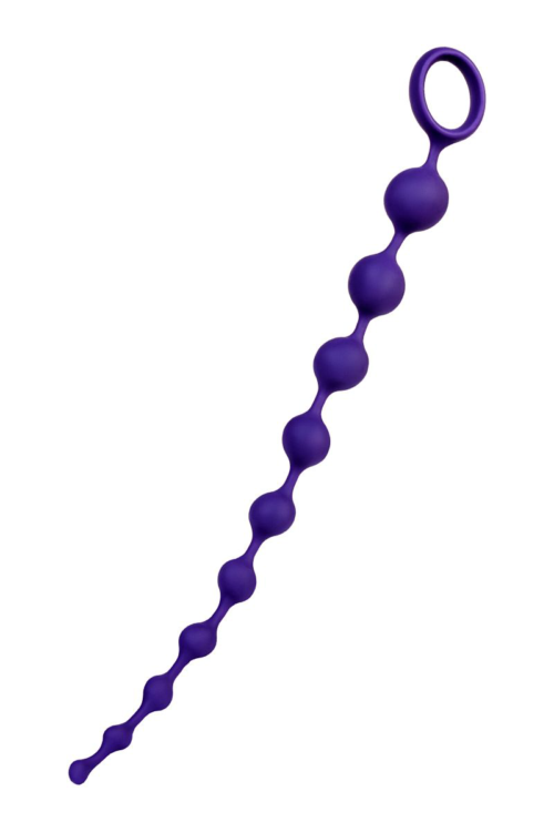 Фиолетовая силиконовая анальная цепочка Grape - 35 см. - 1