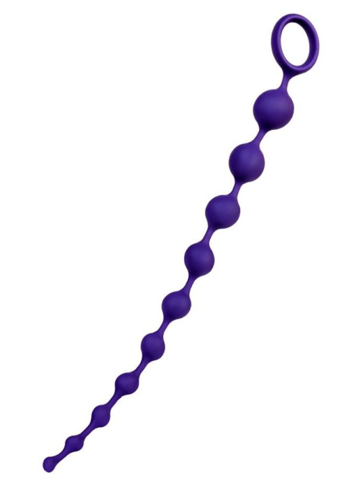Фиолетовая силиконовая анальная цепочка Grape - 35 см. - 0