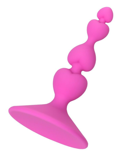 Розовая силиконовая анальная пробка Loverty - 8 см. - 0