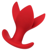 Красная силиконовая расширяющая анальная пробка Flower - 9 см. - 0