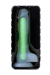 Прозрачно-зеленый фаллоимитатор, светящийся в темноте, Clark Glow - 22 см. - 5