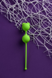 Зеленые вагинальные шарики A-Toys с ушками - 5