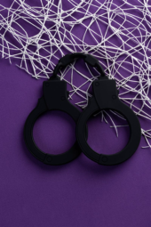 Черные силиконовые наручники A-Toys без ключа - 6