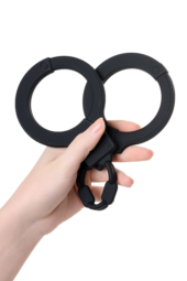 Черные силиконовые наручники A-Toys без ключа - 2