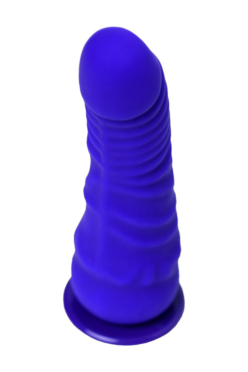 Фиолетовый силиконовый страпон - 14,5 см. - 5