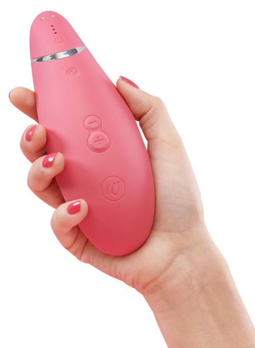 Розовый бесконтактный клиторальный стимулятор Womanizer Premium - 4