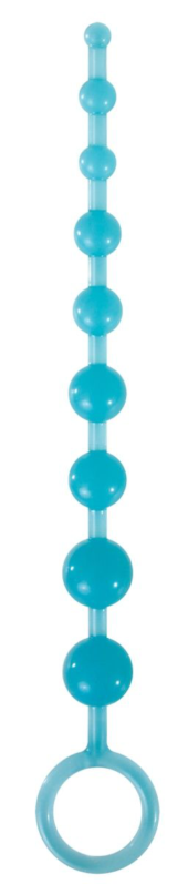 Голубая анальная цепочка-елочка Pleasure Beads - 30 см. - 0
