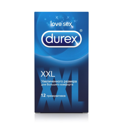 Презервативы увеличенного размера Durex XXL - 12 шт. - 0