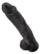 Чёрный фаллоимитатор-гигант 14 Cock with Balls - 37,5 см. - 2
