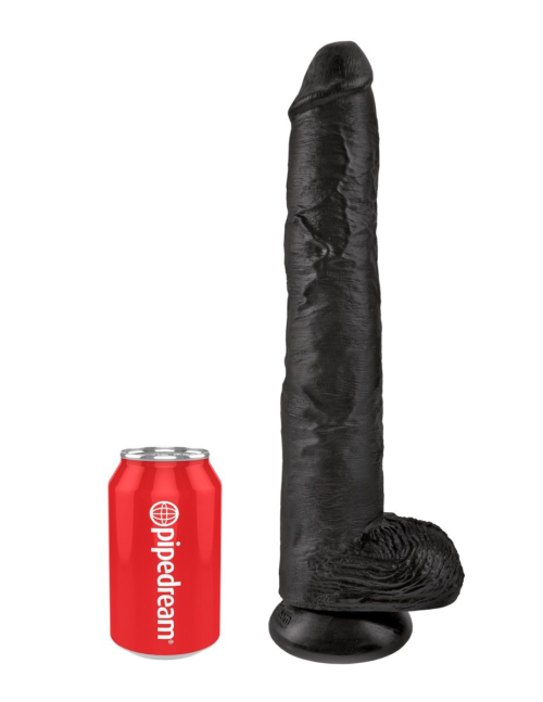 Чёрный фаллоимитатор-гигант 14 Cock with Balls - 37,5 см. - 1