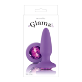 Фиолетовая анальная пробка с фиолетовым кристаллом Glams Purple Gem - 10,4 см. - 1