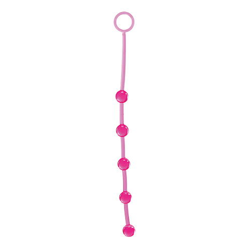 Розовая анальная цепочка с 5 шариками JAMMY JELLY ANAL 5 BEADS PINK - 38 см. - 0
