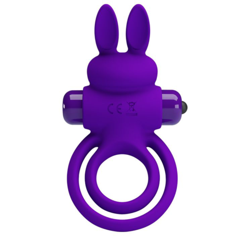 Фиолетовое эрекционное кольцо с вибростимуляцией клитора Vibrant Penis Ring III - 0