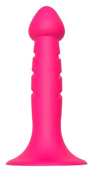 Розовая анальная пробка-фаллос CARVED PLUG - 13,5 см. - 0