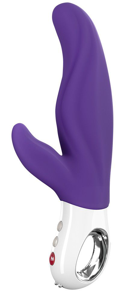 Фиолетовый перезаряжаемый вибратор LADY Bi - 22,5 см. - 0