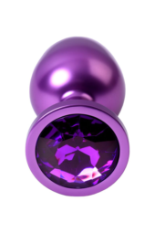 Фиолетовый анальный плаг с кристаллом фиолетового цвета - 8,2 см. - 3