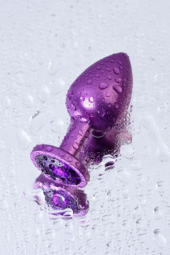 Фиолетовый анальный плаг с кристаллом фиолетового цвета - 8,2 см. - 9