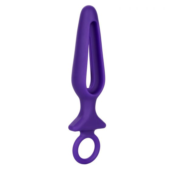 Фиолетовая силиконовая пробка с прорезью Silicone Groove Probe - 10,25 см. - 3