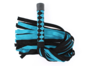 Черно-голубая замшевая плеть с ромбами на ручке - 58 см. - 2