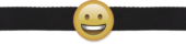 Кляп-смайлик Smiley Emoji с черными лентами - 1