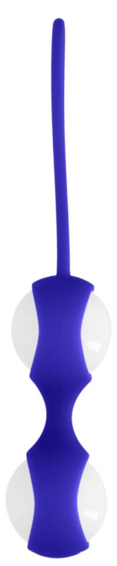 Белые стеклянные вагинальные шарики Ben Wa Medium в синей оболочке - 2