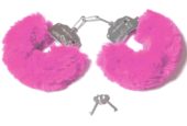 Шикарные наручники с пушистым розовым мехом - 0
