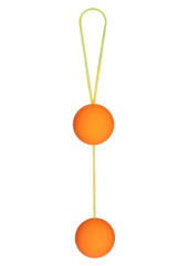 Веселенькие оранжевые вагинальные шарики Funky love balls - 0