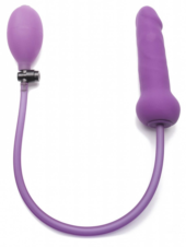 Фиолетовый анальный фаллоимитатор с подкачкой - 18 см. - 0