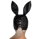 Чёрная маска кролика из экокожи - 1