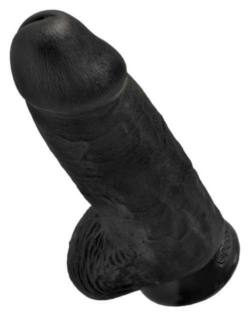 Черный фаллоимитатор на присоске Chubby - 22,9 см. - 3