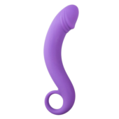 Фиолетовый анальный фаллоимитатор Curved Dong - 17,5 см. - 0