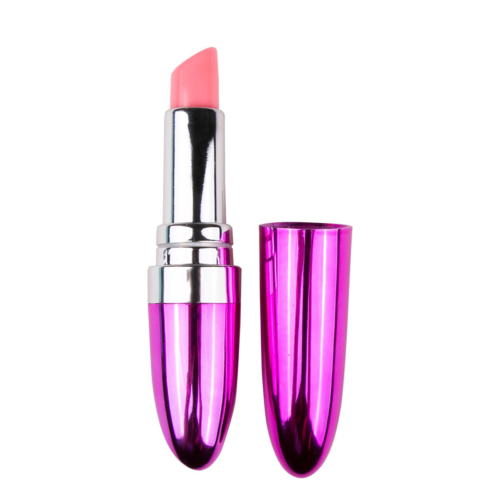 Розовый миниатюрный вибратор в форме помады Lipstick - 0