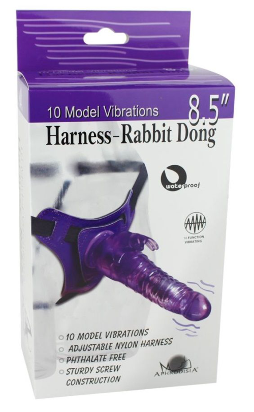 Телесный страпон 10 Mode Vibrations 8.5 Harness Rabbit Dong - 19 см. - 1