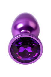 Фиолетовый анальный плаг с кристаллом фиолетового цвета - 7,2 см. - 3