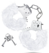 Белые игровые наручники Plush Fur Cuffs - 0
