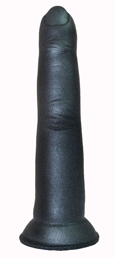 Черный анальный стимулятор в виде пальца на присоске - 15 см. - 2