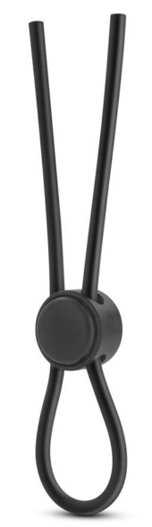 Черное силиконовое лассо на пенис SILICONE LOOP COCK RING - 0