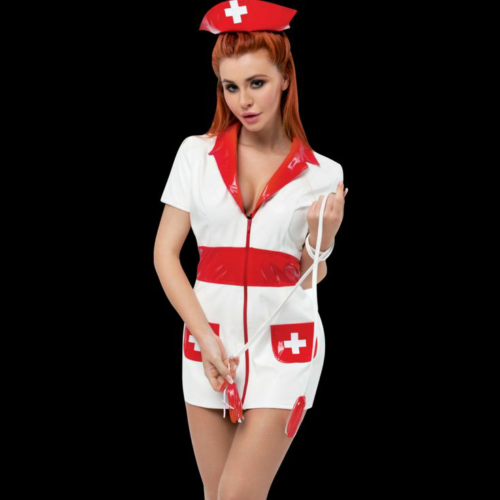 Костюм медсестры с красным чепчиком - 0